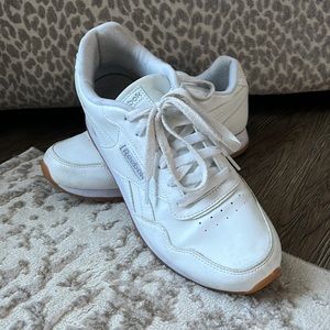 White Reebok Classics—Size 8.5